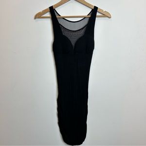 Bebe Sheer Panel Black Mini Dress